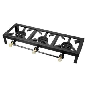Triple Burner Cast Iron Gas Stove – Heavy-Duty Outdoor & Catering Gas Cooker